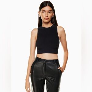 Babaton NWT Aritzia Rory sculpt tank ribbed black size 2XL
